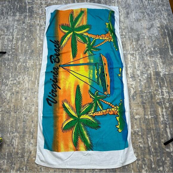 Vintage 80’s Virginia Beach Sailing Beach Towel - Picture 1 of 3